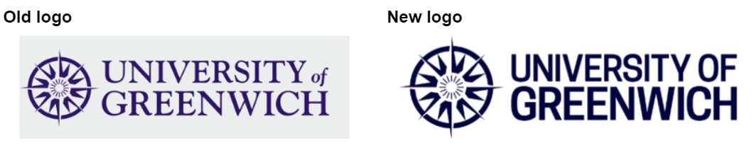 Example of how the old and new logos differ