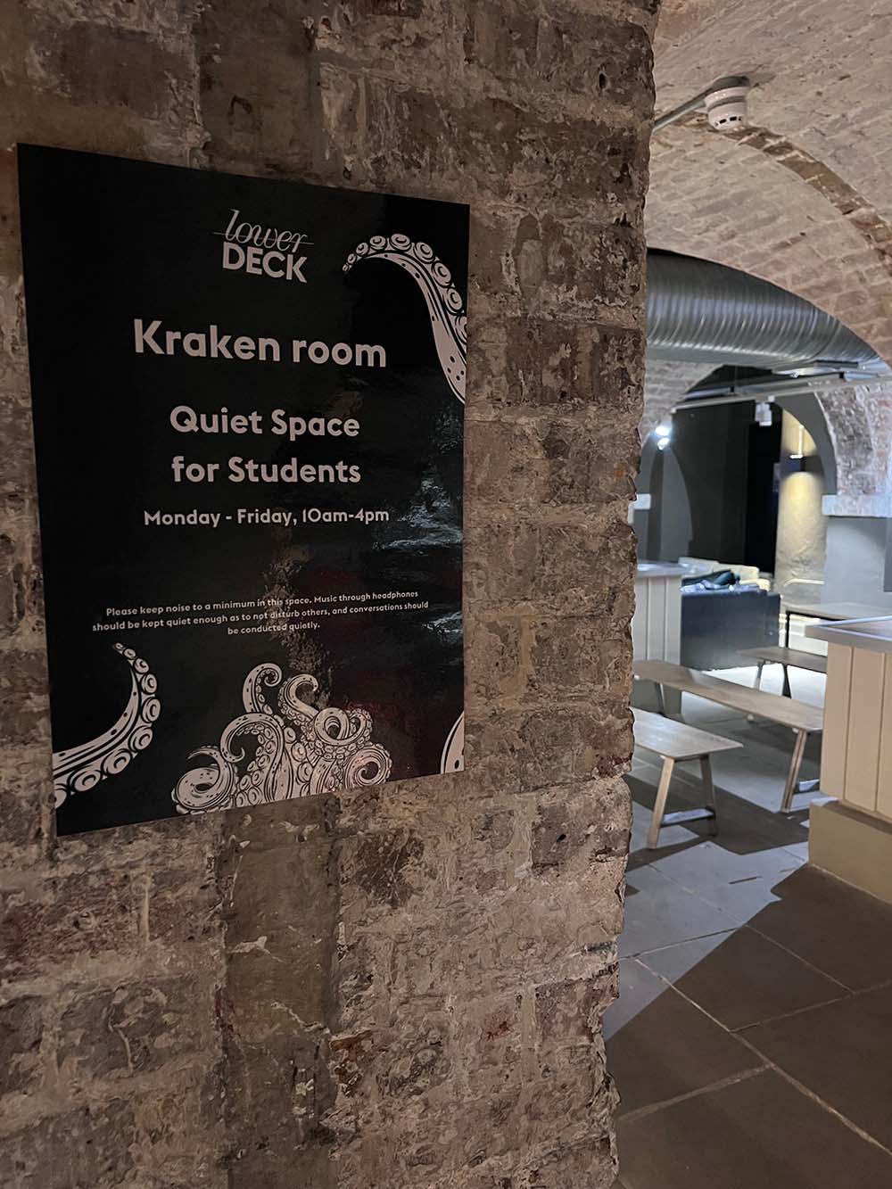 Quiet Space for Students - lower deck kraken room