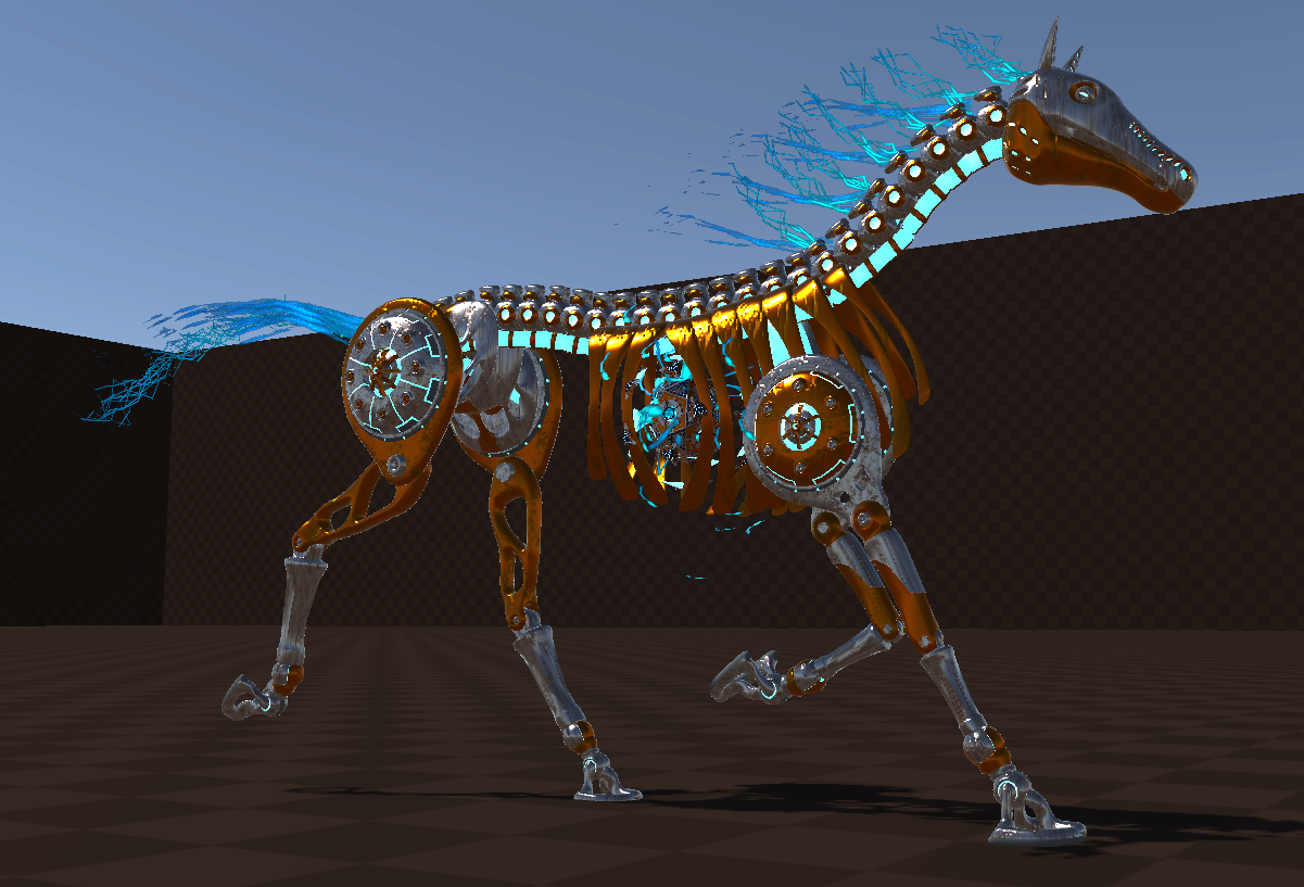 A screenshot of the animated horse created for this project