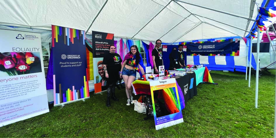 Medway event, LGBTQ+ staff community members are smiling and looking at the camera