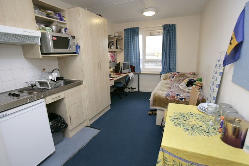 Standard single studio flat, McMillan Student Village