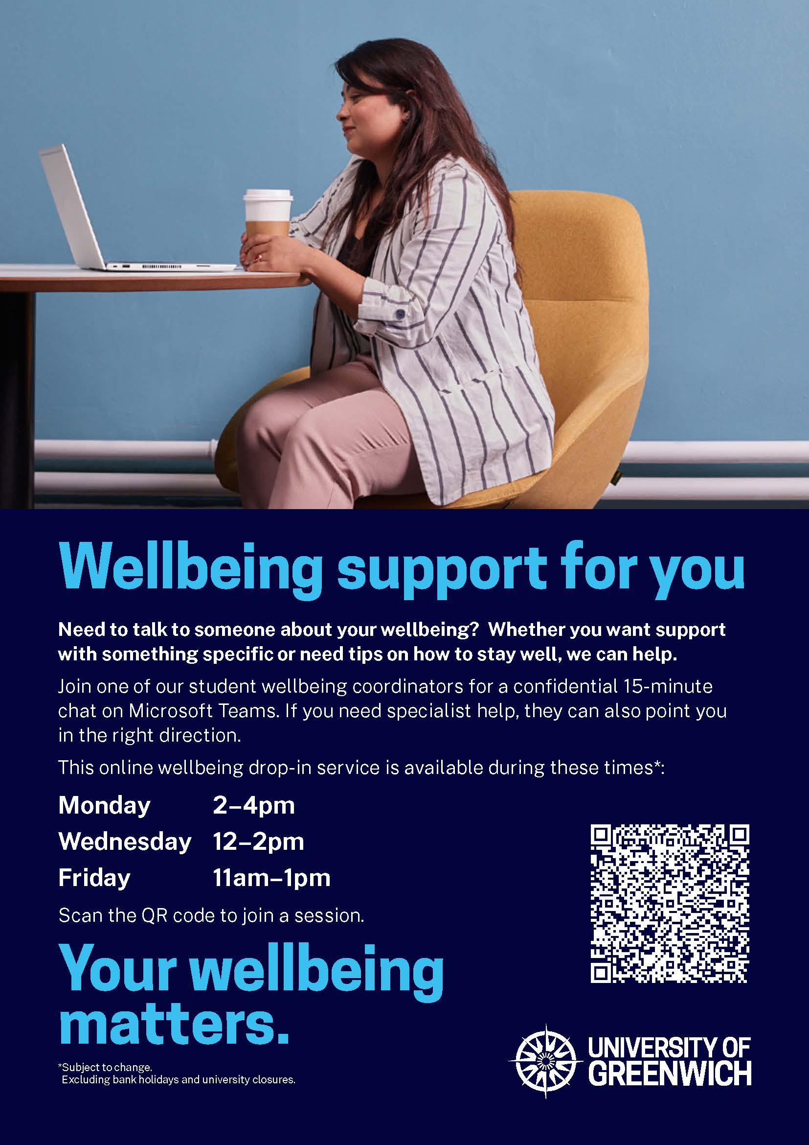 Student Wellbeing Service drop in